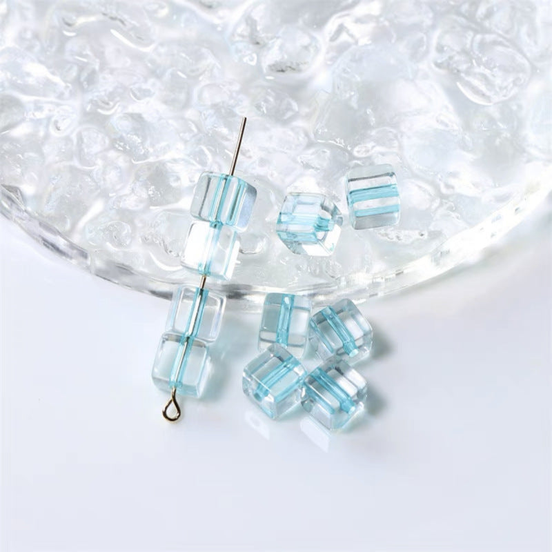 Acrylic Square Acrylic Beads 8mm Pastel Filled Core Glossy 60pcs 6