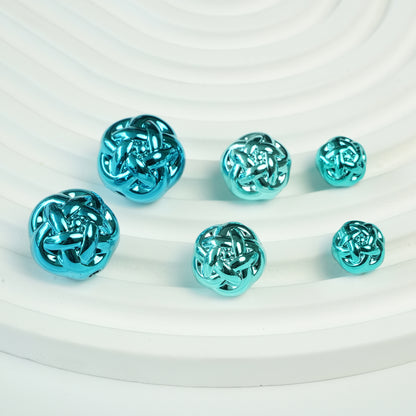 Metal Colored Wool Ball Acrylic Beads 12-19mm Metallic Shine 100pcs 12