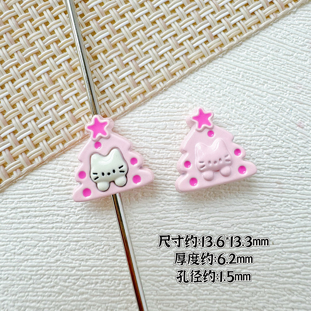 Christmas Tree and Birdcage Metal Beads 13-16mm Baking Painted 10pcs 6