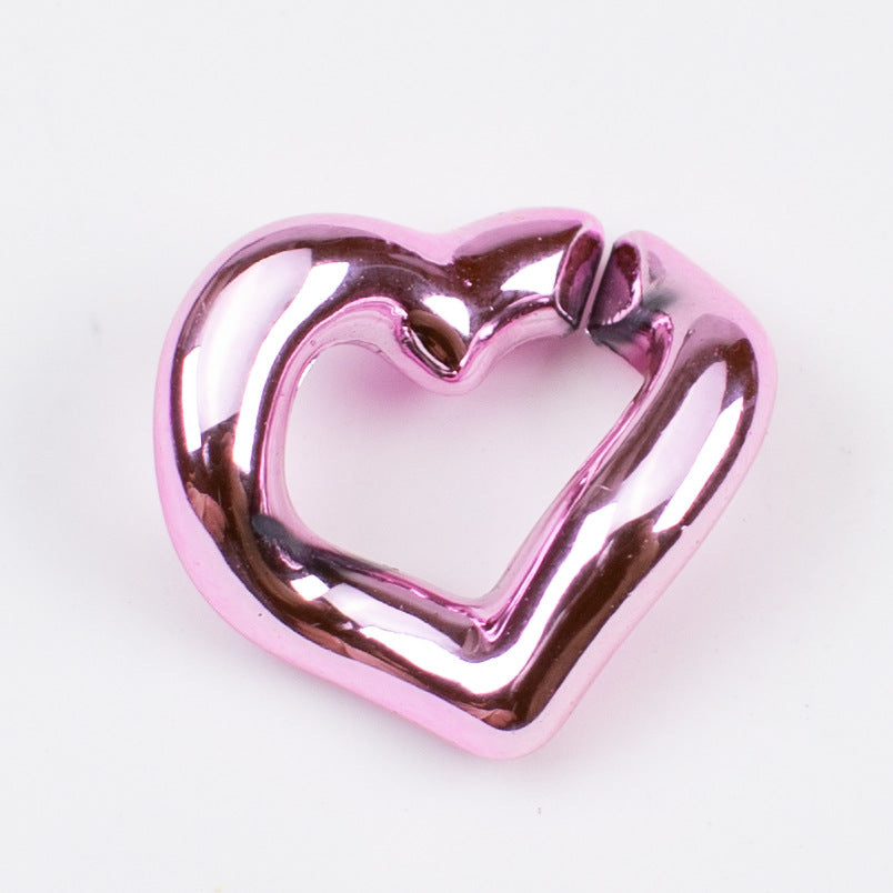 Metallic Heart ABS Plastic Open Chain Links Keychain Hardware 100pcs 9