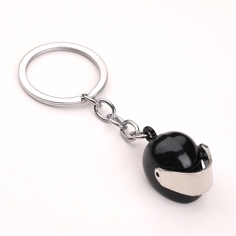 Metal Motorcycle Helmet Keychain Zinc Alloy with Shiny Visor Multiple Colors 2