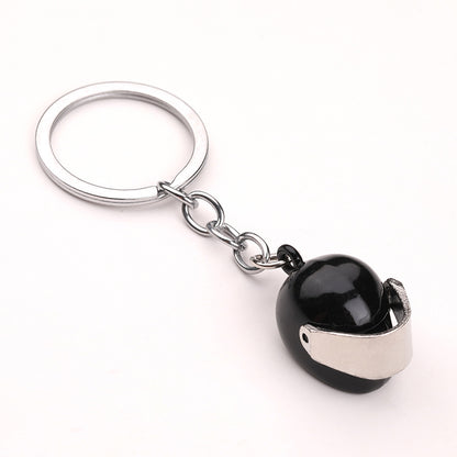 Metal Motorcycle Helmet Keychain Zinc Alloy with Shiny Visor Multiple Colors 2