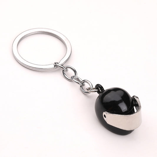 Metal Motorcycle Helmet Keychain Zinc Alloy with Shiny Visor Multiple Colors 2
