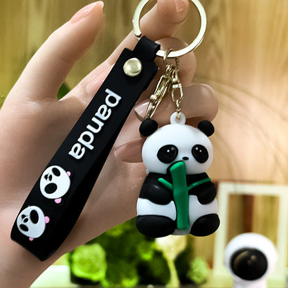 PVC Bamboo Panda Keychain Soft Rubber Cute Animal Charm 7