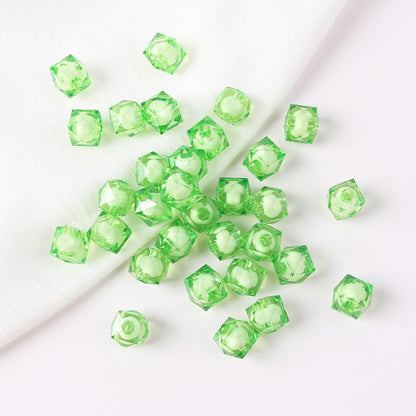 Faceted Acrylic Sago Beads 8-10mm Glossy Translucent 100pcs 12