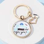 Metal Nurses Day Keychain Heart Nurse Cap Medical Theme 3