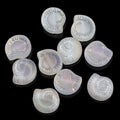 Electroplated Snail Glass Beads 12mm Transparent Iridescent 30pcs 6