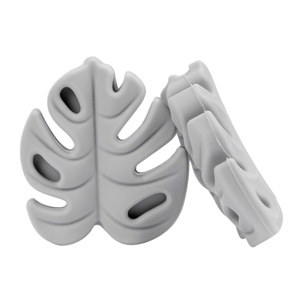 Silicone Focal Beads Leaf Soft Veined Upright Design 20pcs 6