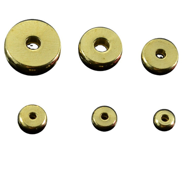 Brass Flat Spacer Beads 3-14mm Natural Color 100pcs 3