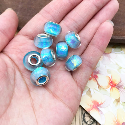 Blue Tone Resin Spacer Beads Mixed Shapes Multicolor 40pcs 10