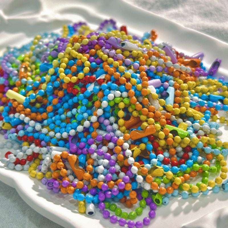 Multi Colored Iron Ball Chain Key Rings 10mm 12mm Length 100pcs 6