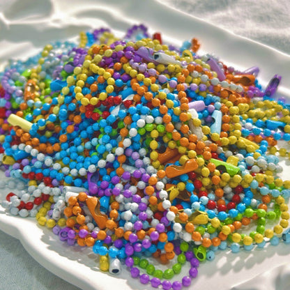Multi Colored Iron Ball Chain Key Rings 10mm 12mm Length 100pcs 6