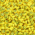 Smiling Face Flat Acrylic Beads 7x4mm Colorful Mixed 200pcs 6