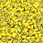 Smiling Face Flat Acrylic Beads 7x4mm Colorful Mixed 200pcs 6
