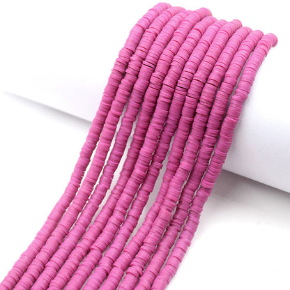Flat Clay Beads 6mm Solid Color Polymer Spacer Beads 10strands 23