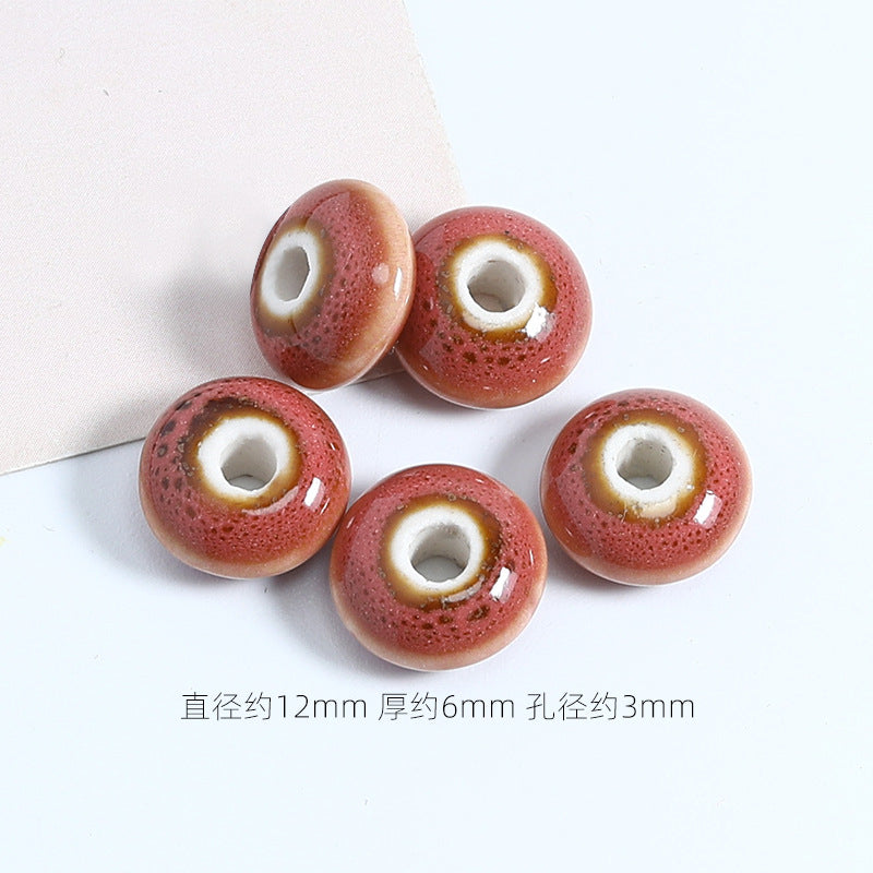 Ceramic UFO Spacer Beads 12mm Vintage Fambe Blaze 40pcs 11