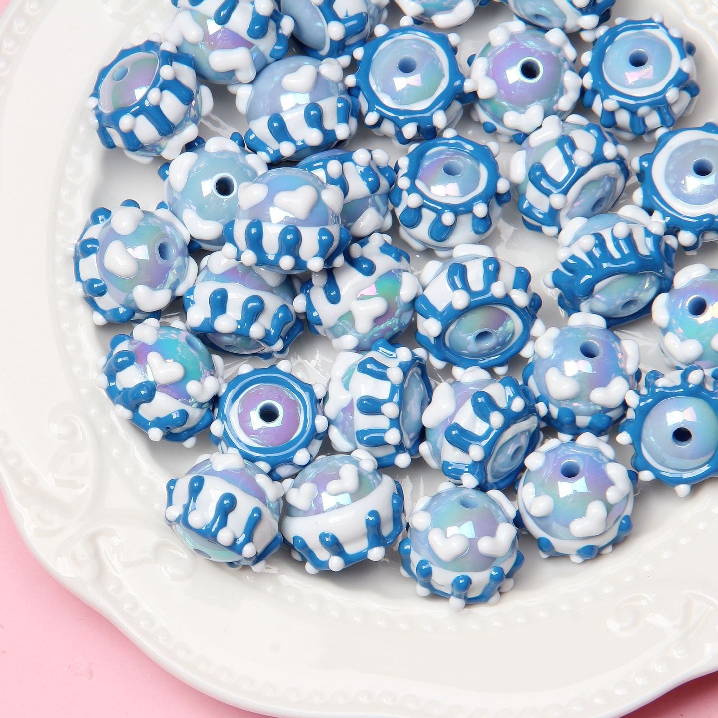 Hand Painted Duckling Cartoon Acrylic Beads 18mm 1pc 20