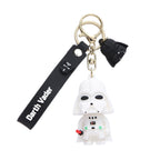 Silicone Samurai Keychain Black White Monochrome Cartoon Charm 5