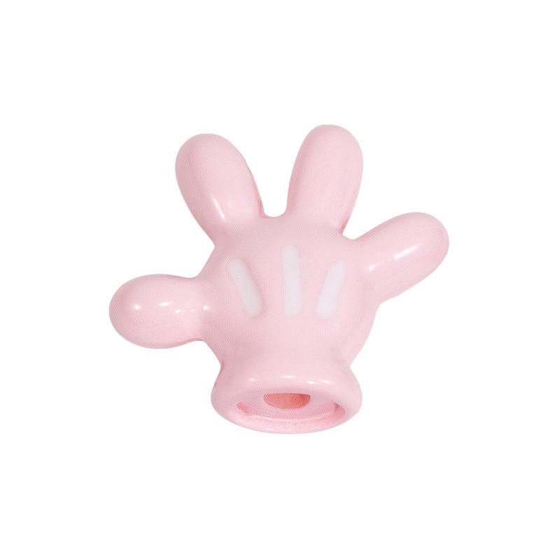 Colorful Mickey Gloves Acrylic Beads 18mm 20pcs 10