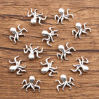 Octopus Metal Beads 14mm Antique Silver Tone 100pcs