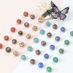 Lampwork Glass Beads Round 12 14mm Dual Color Filigree Glitter 50pcs 3