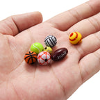 Printed Ball Series Acrylic Beads Colorful Sports Designs 100pcs 3