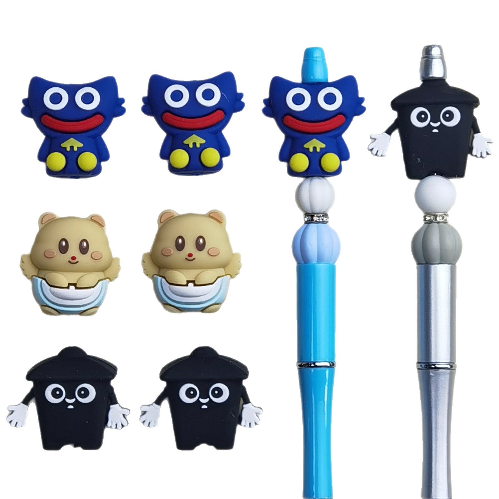 Silicone 3D Focal Beads Animal Dinosaur Bunny Raised Eye Detail 20pcs 2