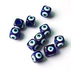 Evil Eye Resin Square Beads 12-18mm Deep Blue Glossy 20pcs 5