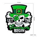 Silicone Focal Beads Lucky Grass Pirates Skull with Leprechaun Hat 20pcs 2