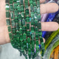 Lampwork Square Glass Beads 6x12mm Nepal Marble Texture 32pcs 10