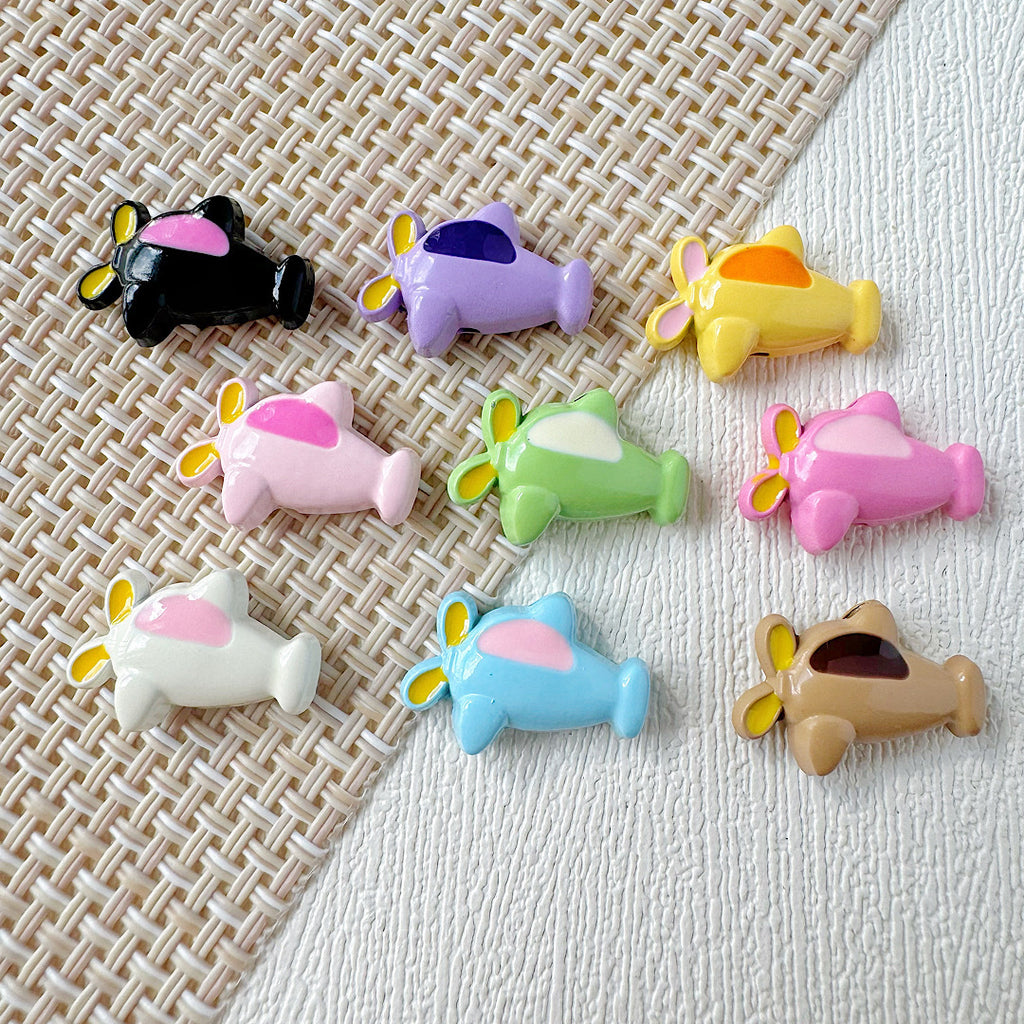 Car and Plane Metal Beads 8mm 16mm Baking Painted Alloy 20pcs 25