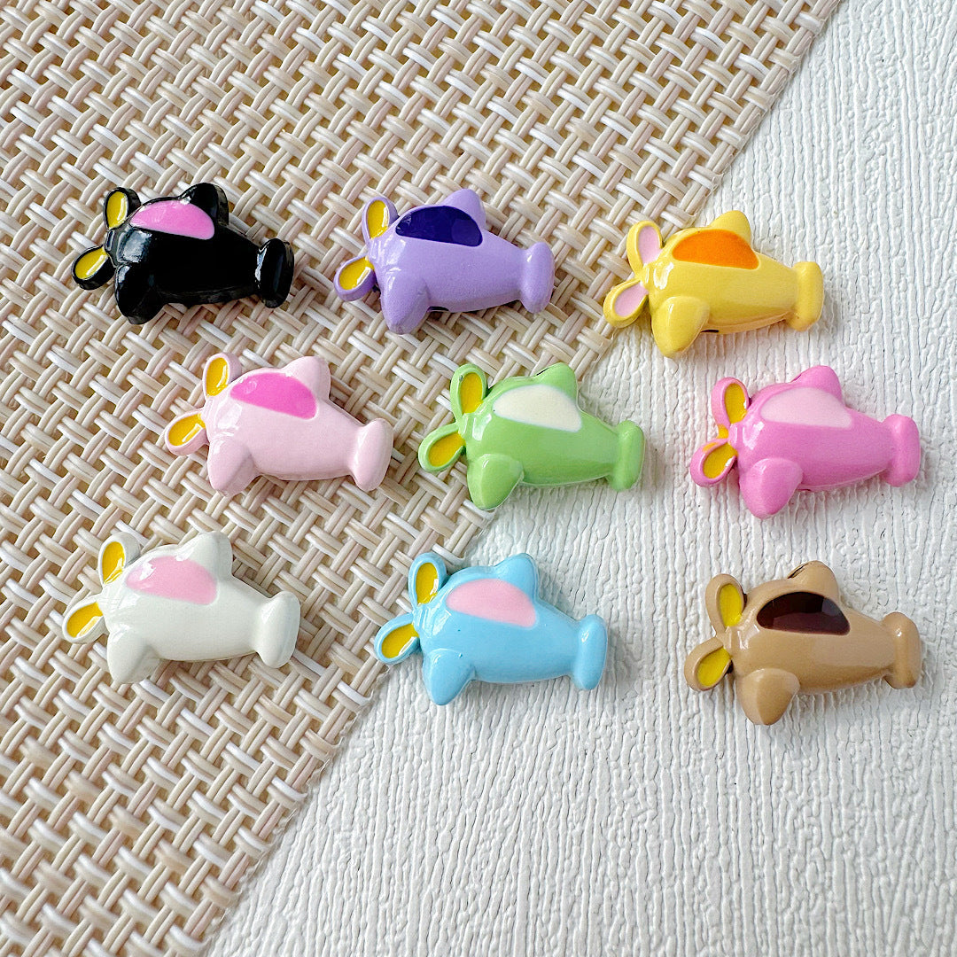 Car and Plane Metal Beads 8mm 16mm Baking Painted Alloy 20pcs 25