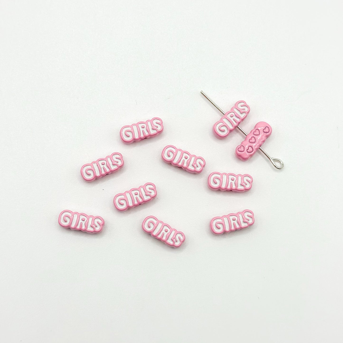 Girl Character Plate Metal Beads 12mm Baking Painted 20pcs 7