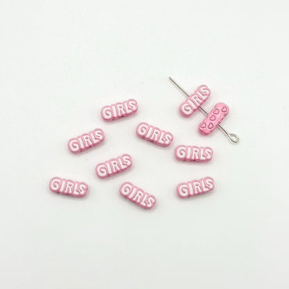 Girl Character Plate Metal Beads 12mm Baking Painted 20pcs 7