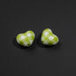 Plaid and Splashed Ink Pattern Heart Acrylic Beads 18mm 20pcs 8