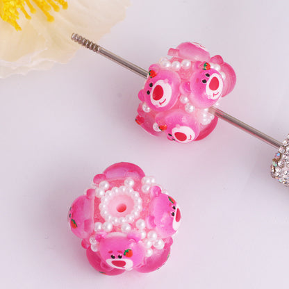 Embellished Barrel Clay Beads 25mm Cartoon Characters 5pcs 9