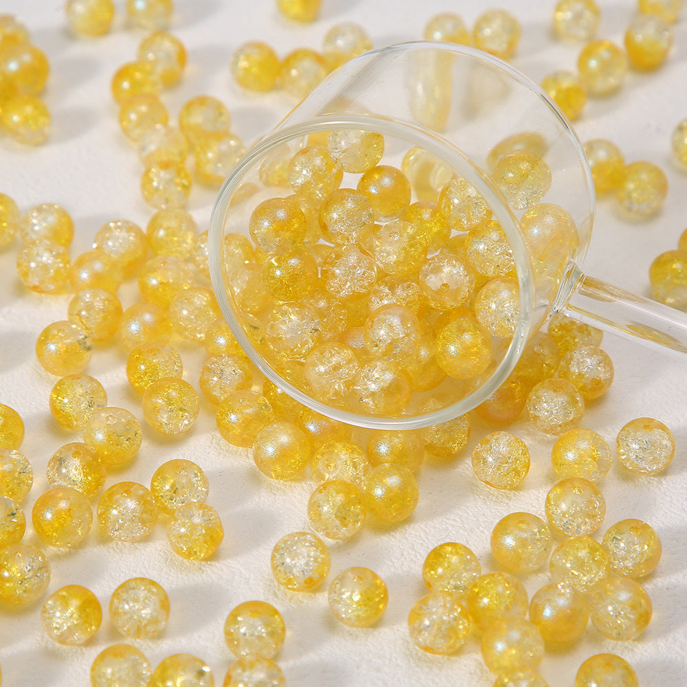 Crackle Round Glass Beads 10mm Gradient Color Smooth Surface 60pcs 9