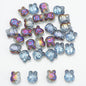 Plating Bunny Head Glass Beads 12mm Iridescent 30pcs 15