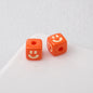 Colorful Smiley Square Acrylic Beads 9mm Enamel Glossy 20pcs 15