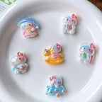 Sweet Kitten Enamel Resin Beads Glossy Pastel 2pcs 4