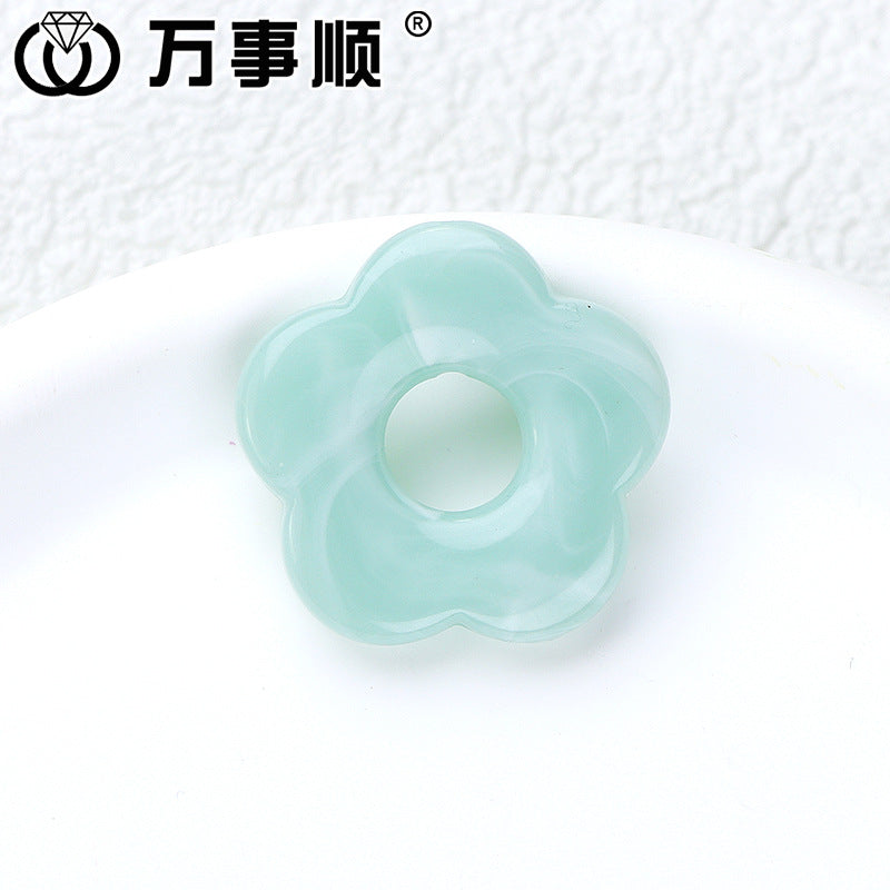 Acrylic Flower Spacer Beads 26mm Hollow Five Petal Large Hole 100pcs 25