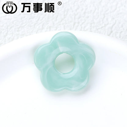 Acrylic Flower Spacer Beads 26mm Hollow Five Petal Large Hole 100pcs 25