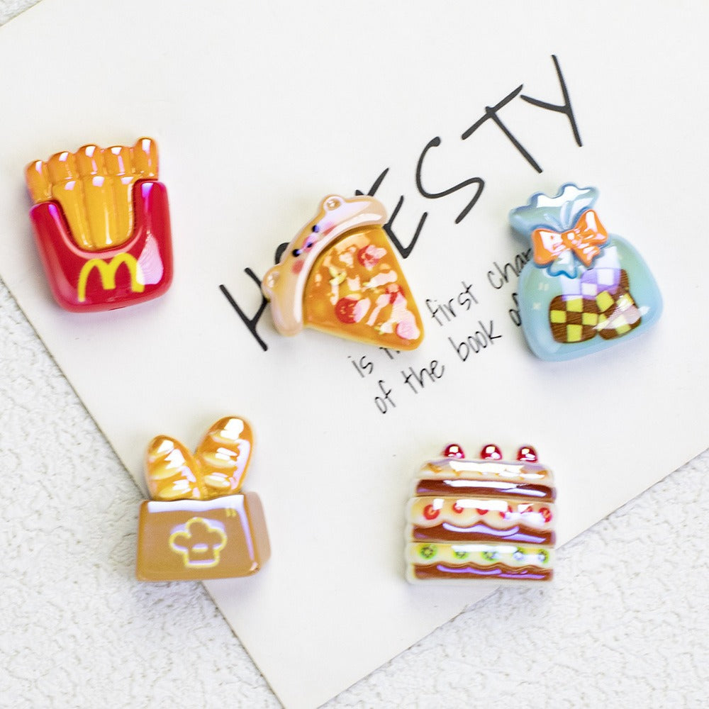 Glossy Fast Food Resin Beads Playful Miniature Set 10pcs 4