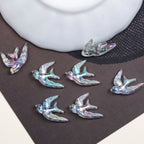 Plating Flying Bird Acrylic Beads 18mm Transparent 100pcs 3