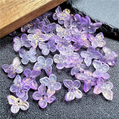 Czech Glass Beads Butterfly 11mm Gradient Purple Blue Green 50pcs 10