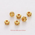 Brass Hollow Zirconia Embedded Spacer Beads 4.5-10mm Vintage 10pcs 4