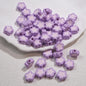 Double-Sided Flower Enamel Acrylic Beads 12mm Dual Color 50pcs 9