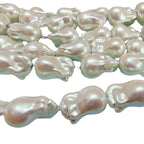 Imitation Pearl Glass Beads Irregular Shape Pastel Reflections 5pcs 5