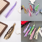 Braided Boho Lace Tassel Crochet Keychain Polyester 19cm 4pcs 4