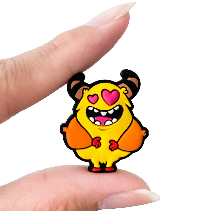 Silicone Focal Beads Cartoon Chicken Cow Smiling Face Vibrant Colors 20pcs 5